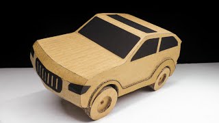 How to Make Cardboard Car Craft  Home made  Cardboard Art amp Craft DIY [upl. by Aisela]