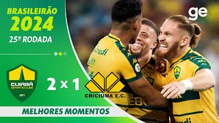 CUIABÁ 2 X 1 CRICIÚMA  MELHORES MOMENTOS  25ª RODADA BRASILEIRÃO 2024  geglobo [upl. by Cirderf]