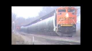 BNSF SD70ACe with LOUD K5LLA Horn [upl. by Dloraj]