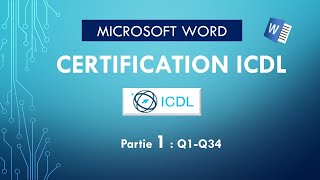 Certification ICDL WORD 2019  Partie 1 [upl. by Eyde]