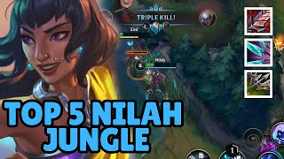 WILD RIFT  CHALLENGER TOP 5 NILAH INTENSE GAMEPLAY VS DIANA JG [upl. by Neeron]