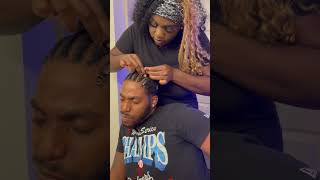 How to cornrow short hair menshairstyles cornrows naturalhair [upl. by Llerref]