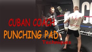 Punching Pad Skill Cuban Coach  Boxing Training for Beginners [upl. by Ynotna]