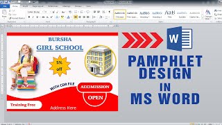 How to Make pamphlet Design in ms Word  Admission open Pamphlet Design in ms word [upl. by Tullius742]