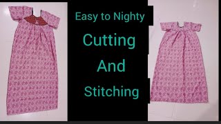 YOKE Nighty Cutting and Stitching Easy Method Step by Step Experience in ଓଡ଼ିଆ… [upl. by Sowell]