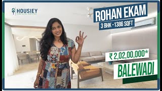 Rohan Ekam Balewadi  3 BHK Sample Flat Tour  Rohan Builders Balewadi [upl. by Nerrual]