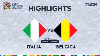 HIGHLIGHTS  Italia vs Bélgica  UEFA Nations League 2024  TUDN [upl. by Atteirneh]