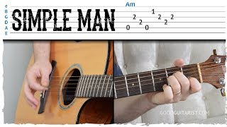 Simple Man Guitar Lesson Acoustic  Shinedown  Lynyrd Skynyrd [upl. by Aerdnod99]