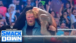 Brock Lesnar returns to SmackDown and attacks Roman Reigns and The Usos  SMACKDOWN  WWE on FOX [upl. by Eart]