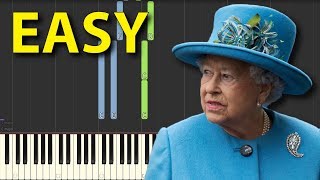 God Save the Queen EASY NORMAL speed Piano Tutorial for beginners Synthesia [upl. by Najed356]