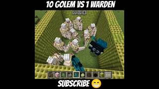 10 iron golem vs 1 warden 😱 ll Minecraft 1 vs 10 clutch ll [upl. by Claudianus467]