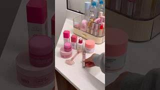 PINK SKINCARE ROUTINE 🩷✨ aesthetic skincare asmr asmrsounds preppy [upl. by Nimajaneb]