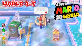 SUPER MARIO 3D WORLD BOWSERS FURY  How To Complete World 37 Switchboard Falls 100 Complete Stars [upl. by Yekcin]