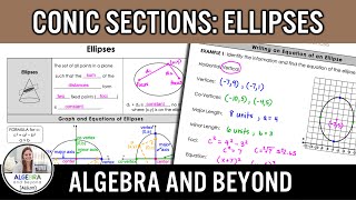 Conic Sections Ellipses  Algebra 2 Lesosn [upl. by Neimad570]