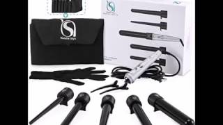 Natalie Styx Christmas Gift 5 in 1 Curling Iron Wand Set Silver with Interchangeable Tourmaline Cera [upl. by Cob]