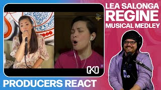 PRODUCERS REACT  Lea Salonga amp Regine Velasquez Musical Medley Reaction [upl. by Rellek129]