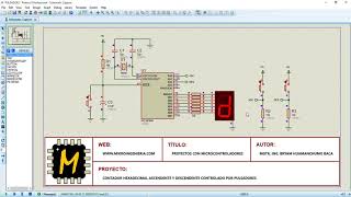 PIC16 contador hexadecimal controlado por pulsadores [upl. by Adroj717]