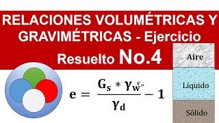 RELACIONES VOLUMÉTRICAS Y GRAVIMÉTRICAS  Ejercicio Resuelto 4 MECÁNICA DE SUELO [upl. by Guibert]