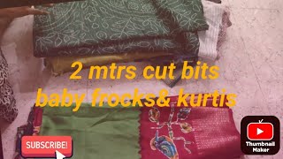 2 meters cut bitsborder piecescotton blendusing kurtis frocks for babyamp lehangas ongole [upl. by Atelokin]