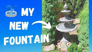 How to Install a New Threetiered Fountain for My Backyard Garden 💦 [upl. by Aerdnwahs80]