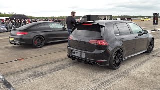 650HP VW Golf 7 R PK Performance Tuning vs MercedesAMG C 63 S Coupe [upl. by Eli]