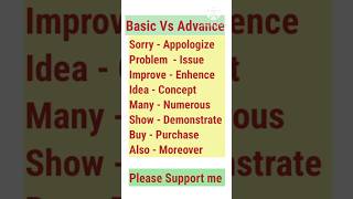 Basic Vs Advance  learning English shortsvideo [upl. by Aniraz747]