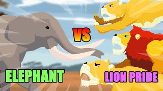 Elephant vs Lion Pride  Elephant vs Wild Animals Level Challenge S1  Animal Animation [upl. by Emelia]