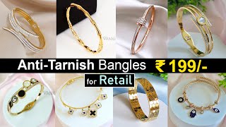 Trending Anti Tarnish Bangles for ladies at 199 only  Best Stainless Steel Kada Jewellery 2024 [upl. by Nochur738]