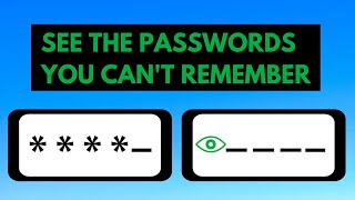 Easy Way to See Your Password Hidden Behind the Asterisks or Dots [upl. by Collete]