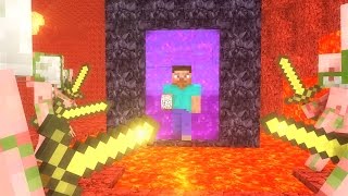 Zombie Pigman Life  Minecraft animation [upl. by Drud]