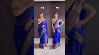 Try this saree bollywood drap amp look elegant and stylish sareedraping bluesaree saree shorts [upl. by Lenoel293]