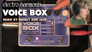 ElectroHarmonix Voice Box Vocal Harmony Machine  Vocoder EHX Pedal Demo by Nataly and Jack [upl. by Adnihc]