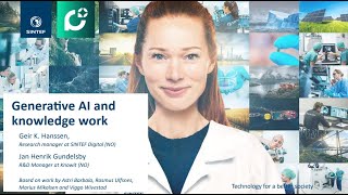 SINTEF amp KNOWIT – Generative AI and Knowledge Work [upl. by Ferdinande]