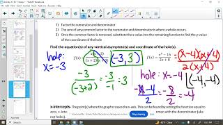 PC Activity 13 Pt 2  Rational Function Features [upl. by Nerdna]