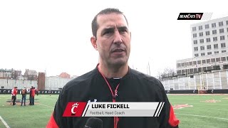 Coach Fickell Recaps Bearcats First Practice Back Since Spring Break [upl. by Saihtam]