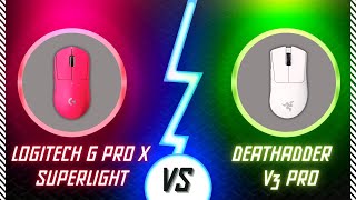 Logitech G PRO X SUPERLIGHT vs Razer DeathAdder V3 Pro [upl. by Ellennahc502]