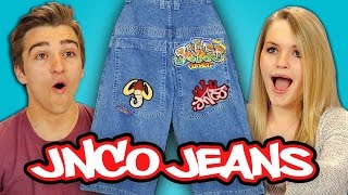 TEENS REACT TO 90s FASHION  JNCO JEANS [upl. by Ilat]