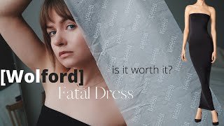 WOLFORD FATAL DRESS  IS IT WORTH IT  UNBOXING AND TRY ON  VELOUR BUNNY [upl. by Raney]