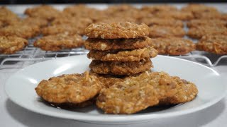 Crunchy Australian Anzac Biscuits  Perfect Recipe [upl. by Rex]