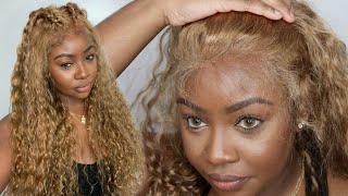 Honey Blonde Water Wave Hair🍫For Chocolate WomenNo Dye Needed😍 Yolissa Hair [upl. by Elohcin]