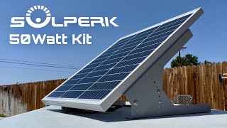 The Solperk 50Watt Solar Panel Kit is a Great Beginner System to charge all types of batteries [upl. by Leitnahs]