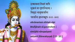 Bhagavad Gita Chapter 15 Chanting by Padmini Chandrashekar Learning Aid [upl. by Ibbed]