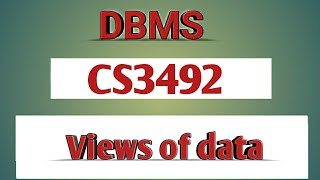 Views of data in DBMS tamilCS3492Anna university reg2021 [upl. by Marquita793]