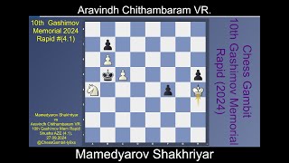 Mamedyarov Shakhriyar vs Aravindh Chithambaram VR Gashimov Memorial Rapid 20244 1 [upl. by Bogey]