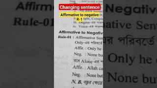 changing sentence affirmative to negative R1 changingsentence english englishlearning englishl [upl. by Cherrita]