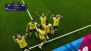 SWEDEN  ISAK  GOAL VS AZERBAIJAN PES 2021 GAMEPLAY [upl. by Eusadnilem]