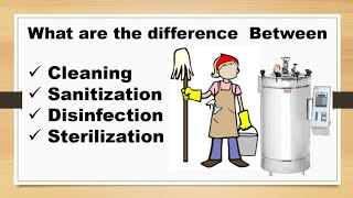 What are the difference between cleaning sanitization disinfection and sterilization [upl. by Retnyw957]