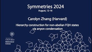 Symmetries 2024 Carolyn Zhang Harvard [upl. by Aihsyak]