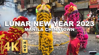 Walking in Binondo Manila During The Chinese New Year  Fireworks Show 2023  Chinatown Philippines [upl. by Iba]