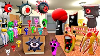 💥 BIG KITCHEN NEW MR SUN amp MR TREE PHASES INCREDIBOX SPRUNKI FAMILY SPARTAN KICKING in Garrys mod [upl. by Dessma]